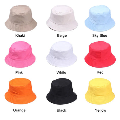 Unisex Cotton Anti-UV Summer Foldable Portable Bucket Hat