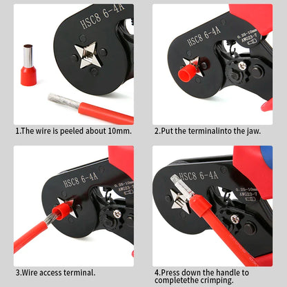 Ratchet Tubular Terminal Wire Crimpers Set