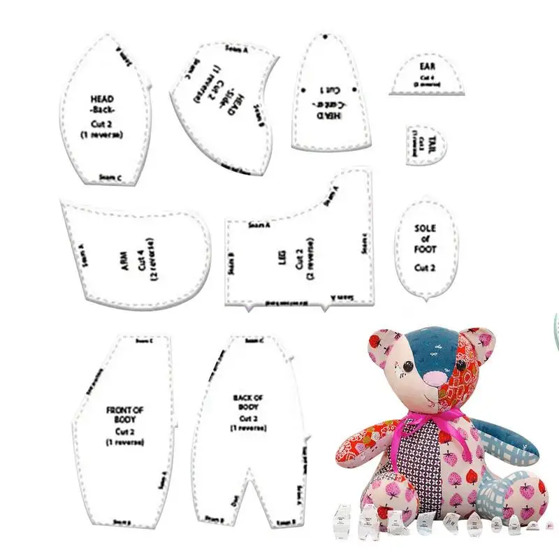 Memory Bear Template Ruler Set(10 PCS) - With Instructions