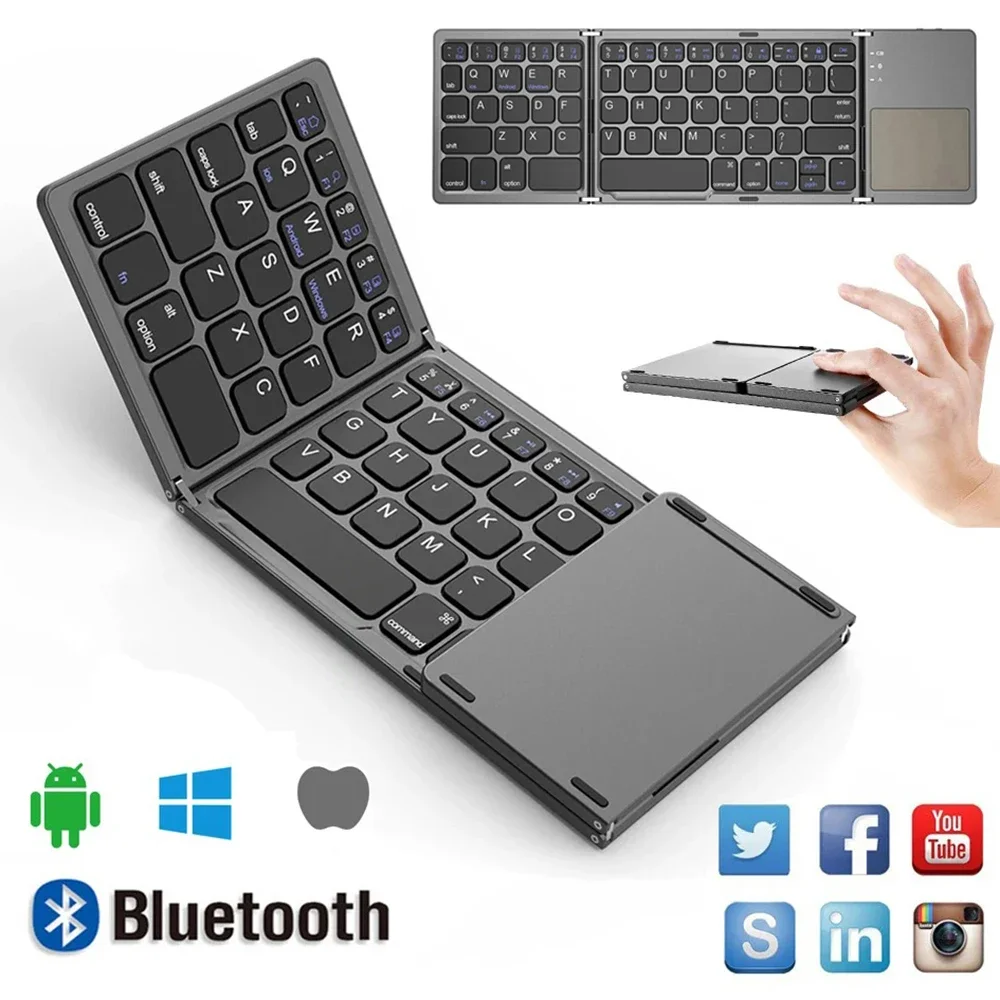 🔥Last Day Promotion 50% OFF🔥Foldable Bluetooth Keyboard with Touchpad